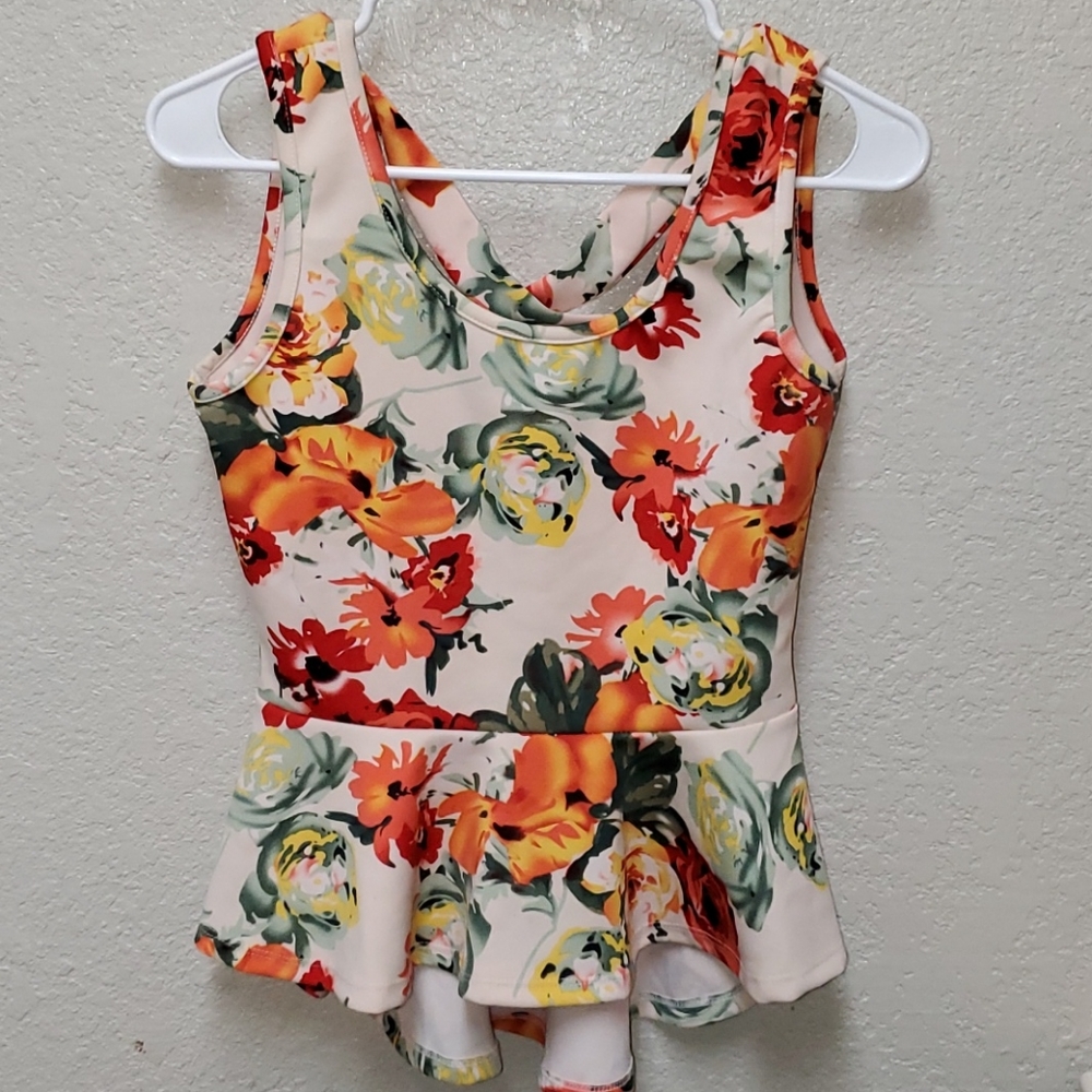 High-low floral top